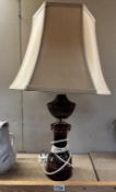 A vintage ceramic table lamp
