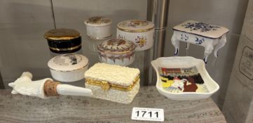 A quantity of trinket boxes & pin dishes etc.