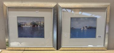 A pair of prints of water scenes by A. Bourrie