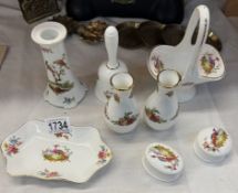A pair of Royal Albert Old Country Rose vases & Crown Staffordshire trinkets etc.