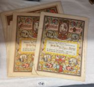 4 Victorian certificate of merit from Sheffield Church day school association 1892/93/94/97/98