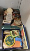 A large collection of beer mats