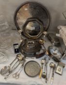 A selection of silver plate, chrome, stainless steel & metalware