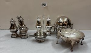 2 silver plated cruet sets etc.