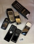A quantity of old phones (mobile)
