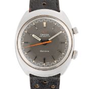 A GENTLEMAN'S SIZE STAINLESS STEEL OMEGA SEAMASTER CHRONOSTOP CHRONOGRAPH WRIST WATCH CIRCA 1969,