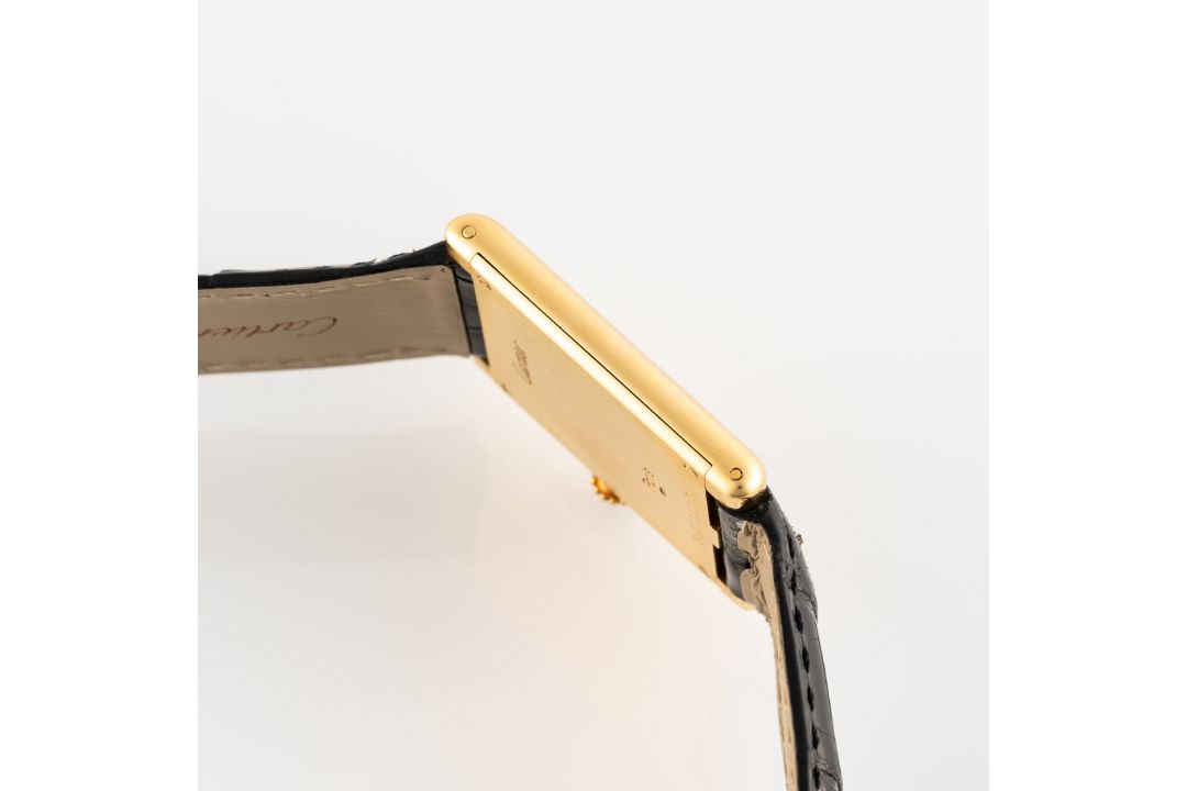 A GENTLEMAN'S SIZE 18K SOLID GOLD CARTIER PARIS TANK LOUIS EXTRA PLATE WRIST WATCH CIRCA 1970s, REF. - Image 5 of 7