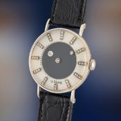 A GENTLEMAN'S SIZE 14K WHITE GOLD LECOULTRE VACHERON CONSTANTIN GALAXY MYSTERY WRIST WATCH CIRCA