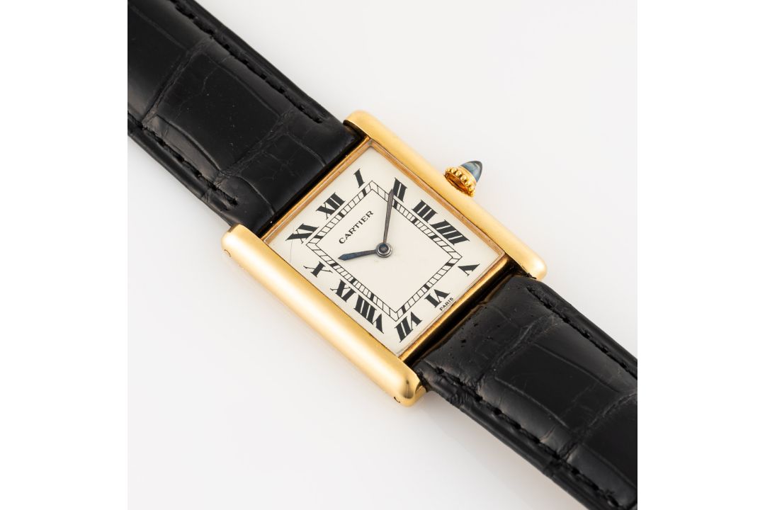 A GENTLEMAN'S SIZE 18K SOLID GOLD CARTIER PARIS TANK LOUIS EXTRA PLATE WRIST WATCH CIRCA 1970s, REF. - Image 3 of 7