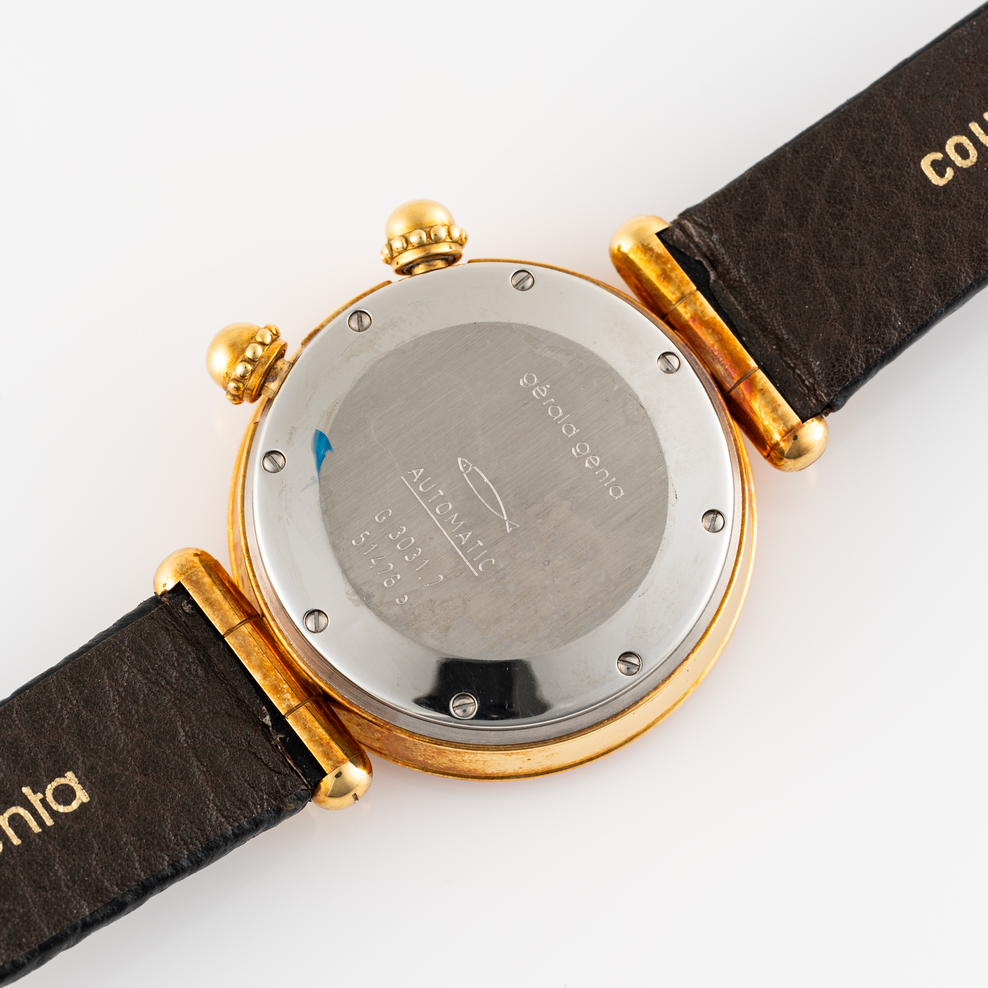 A RARE GENTLEMAN'S SIZE GOLD PLATED GERALD GENTA MONTE CARLO DAY DATE DUAL TIME AUTOMATIC WRIST - Image 7 of 8