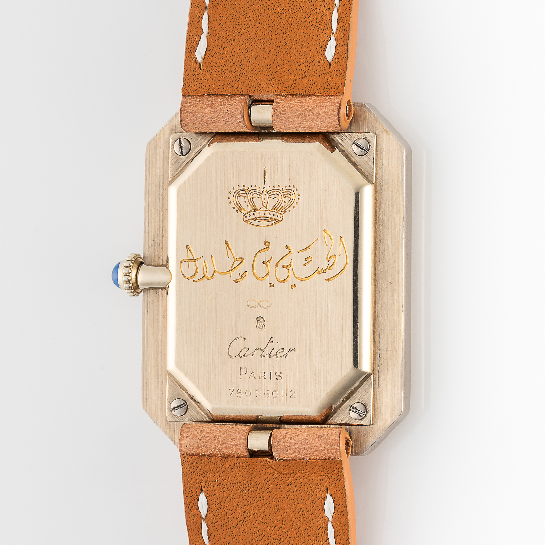 A VERY RARE GENTLEMAN'S SIZE 18K WHITE GOLD CARTIER PARIS CRISTALLOR WRIST WATCH CIRCA 1970s, REF. - Image 9 of 11