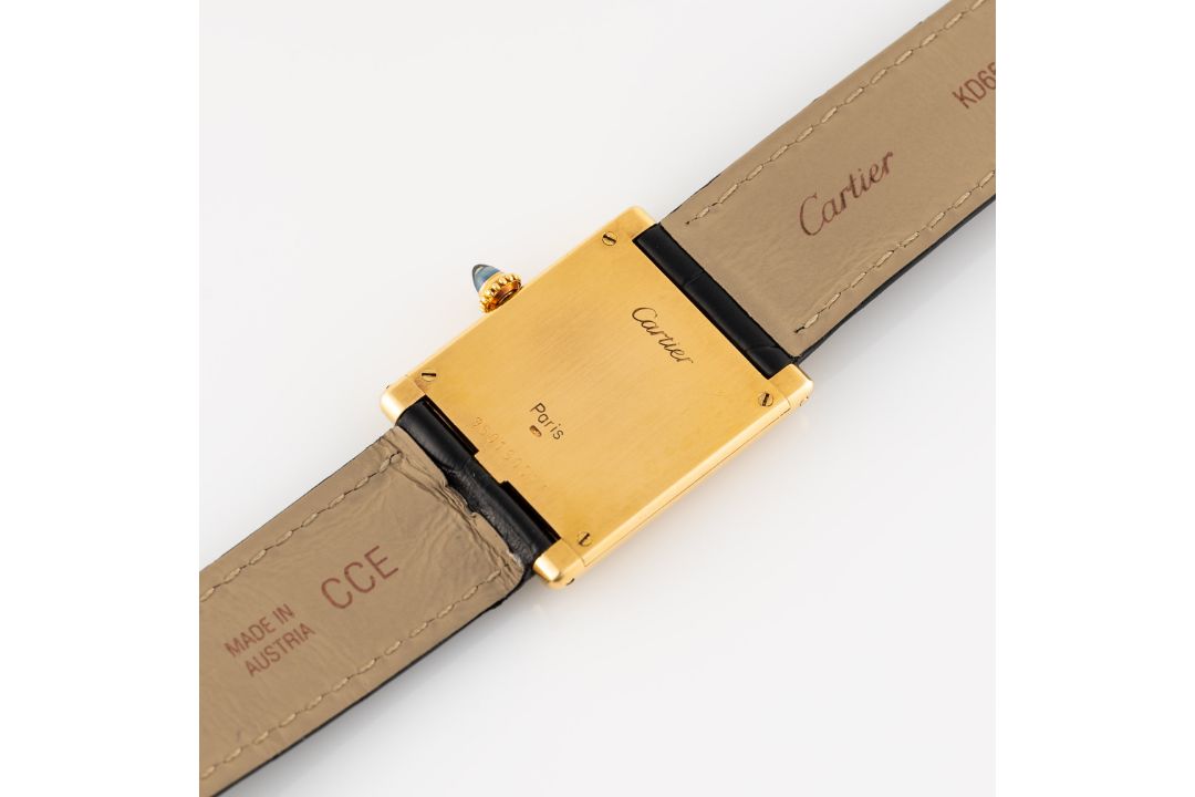 A GENTLEMAN'S SIZE 18K SOLID GOLD CARTIER PARIS TANK LOUIS EXTRA PLATE WRIST WATCH CIRCA 1970s, REF. - Image 6 of 7