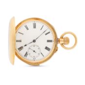 A FINE GENTLEMAN'S SIZE 18K SOLID GOLD FULL HUNTER MINUTE REPEATER POCKET WATCH CIRCA 1880s,