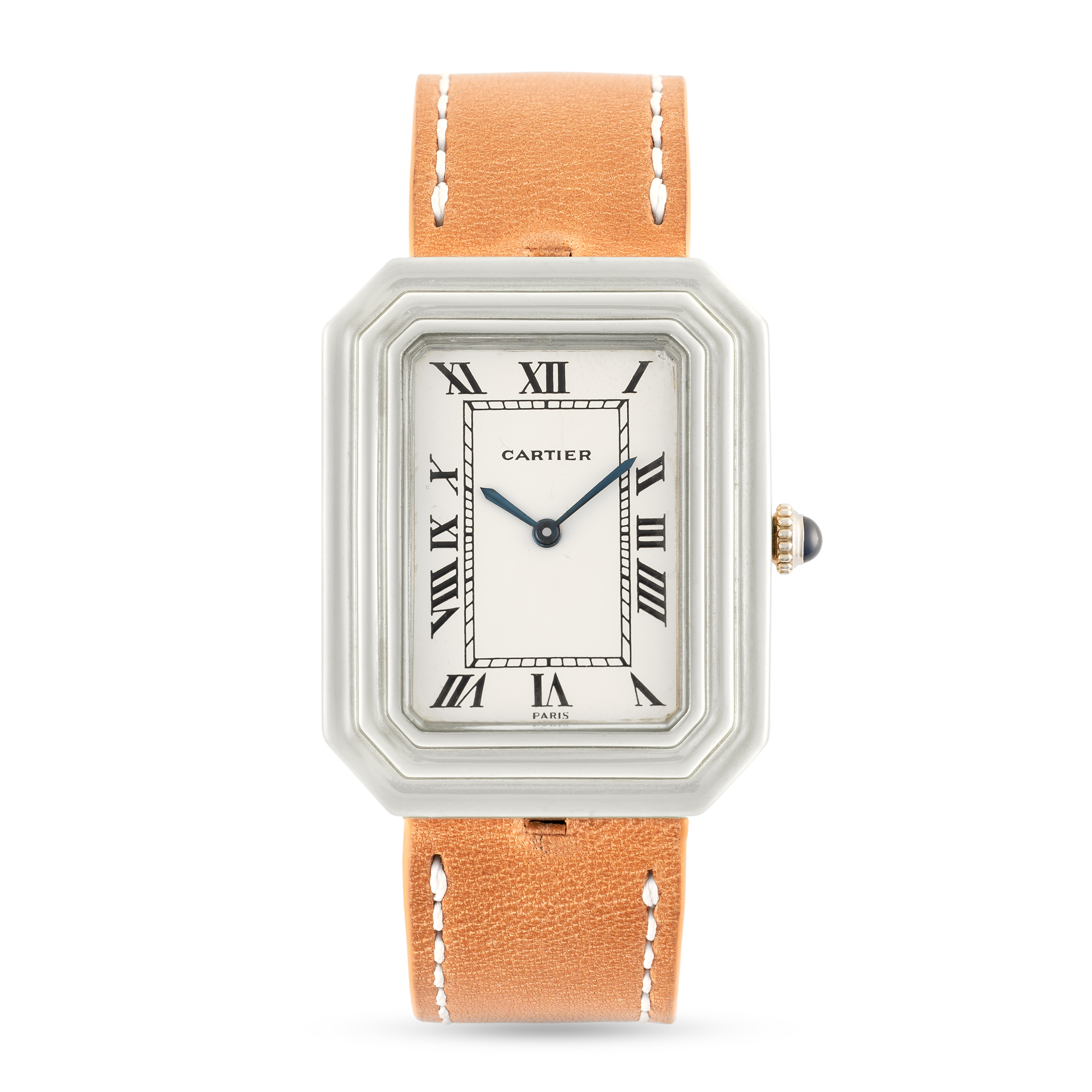 A VERY RARE GENTLEMAN'S SIZE 18K WHITE GOLD CARTIER PARIS CRISTALLOR WRIST WATCH CIRCA 1970s, REF. - Image 4 of 11