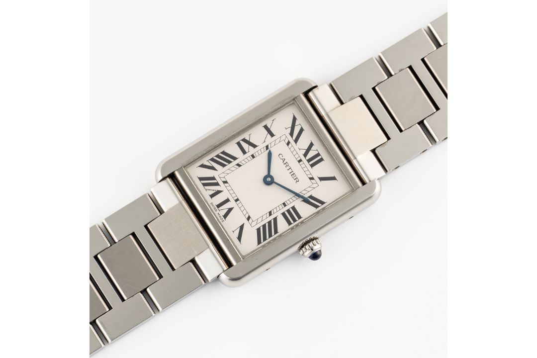 A UNISEX STAINLESS STEEL CARTIER TANK SOLO BRACELET WATCH DATED 2017, REF. 3169 WITH ORIGINAL - Image 4 of 9