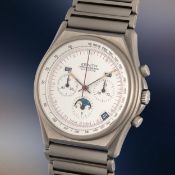 A RARE GENTLEMAN'S SIZE TITANIUM ZENITH PORT ROYAL MOONPHASE TRIPLE CALENDAR AUTOMATIC CHRONOGRAPH