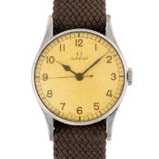 A GENTLEMAN'S BRITISH MILITARY FLEET AIR ARM OMEGA RAF PILOTS WRIST WATCH CIRCA 1939, REF. 2292