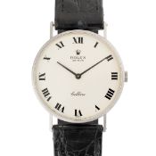 A GENTLEMAN'S SIZE 18K WHITE GOLD ROLEX CELLINI WRIST WATCH CIRCA 1969, REF. 3833 WITH WHITE ROMAN