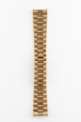 AN 18K SOLID GOLD ROLEX PRESIDENT 20MM WRIST WATCH BRACELET DATED 1/76 (1976) WITH CONCEALED