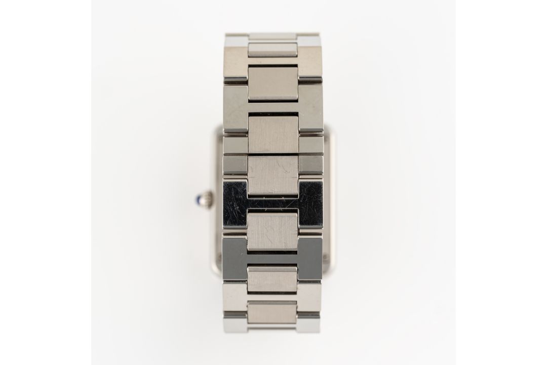 A UNISEX STAINLESS STEEL CARTIER TANK SOLO BRACELET WATCH DATED 2017, REF. 3169 WITH ORIGINAL - Image 8 of 9
