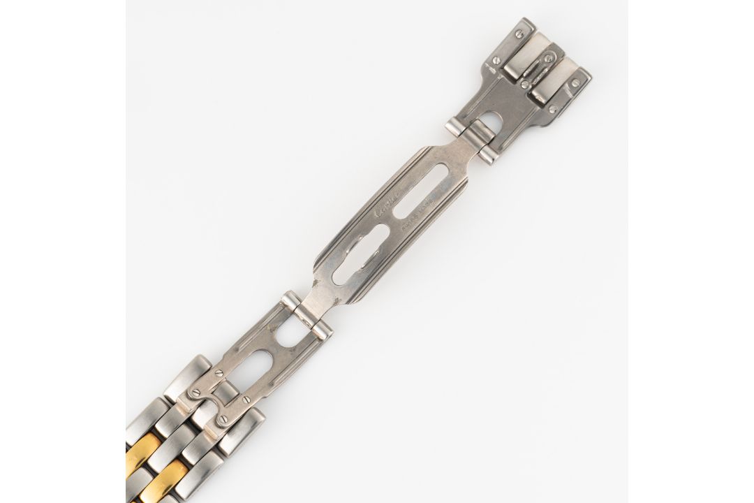 A GENTLEMAN'S SIZE STEEL & GOLD CARTIER PANTHERE TWO ROW BRACELET WATCH CIRCA 1980s, REF. 83949 - Image 8 of 8