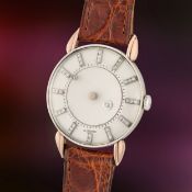 A GENTLEMAN'S SIZE 14K WHITE & ROSE GOLD LECOULTRE VACHERON CONSTANTIN GALAXY MYSTERY WRIST WATCH