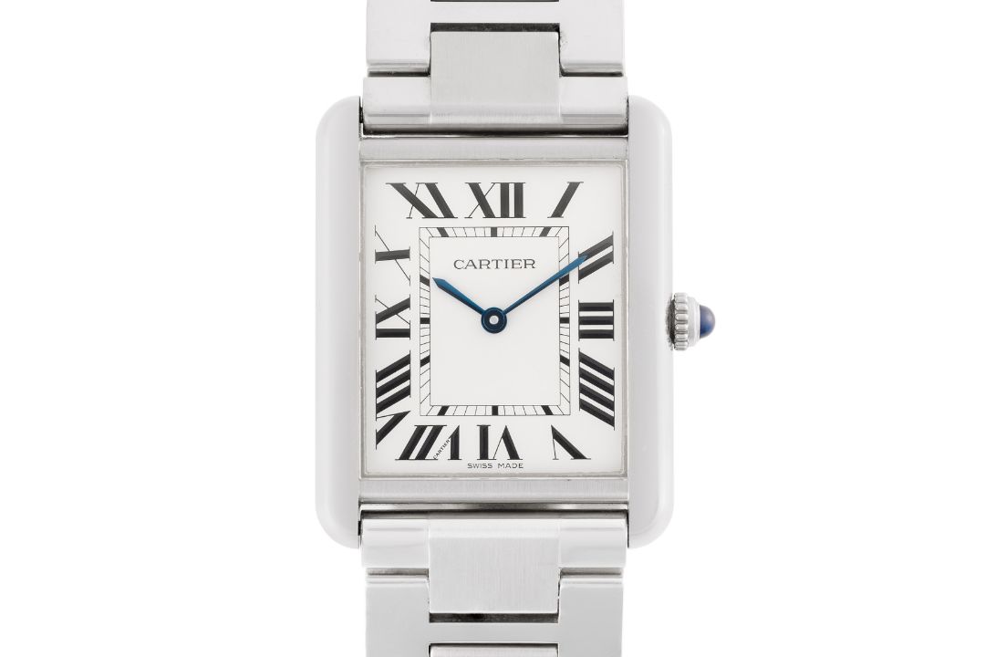 A UNISEX STAINLESS STEEL CARTIER TANK SOLO BRACELET WATCH DATED 2017, REF. 3169 WITH ORIGINAL - Image 1 of 9