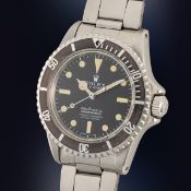A RARE GENTLEMAN'S SIZE STAINLESS STEEL ROLEX OYSTER PERPETUAL SUBMARINER CHRONOMETER BRACELET WATCH