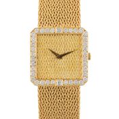 A FINE GENTLEMAN'S SIZE 18K SOLID GOLD & DIAMOND CHOPARD BRACELET WATCH CIRCA 1980s, REF. 2173 1