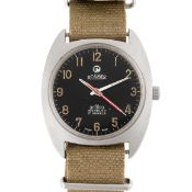 A GENTLEMAN'S STAINLESS STEEL RHODESIAN MILITARY ROAMER ANFIBIO WRIST WATCH CIRCA 1970 Movement: