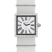 A LADY'S STAINLESS STEEL & DIAMOND CHANEL MATELASSE BRACELET WATCH CIRCA 2000s Movement: Quartz.