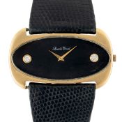 A RARE OVERSIZED 18K SOLID GOLD & DIAMOND BUECHE GIROD WRIST WATCH CIRCA 1970s Movement: 17J, manual
