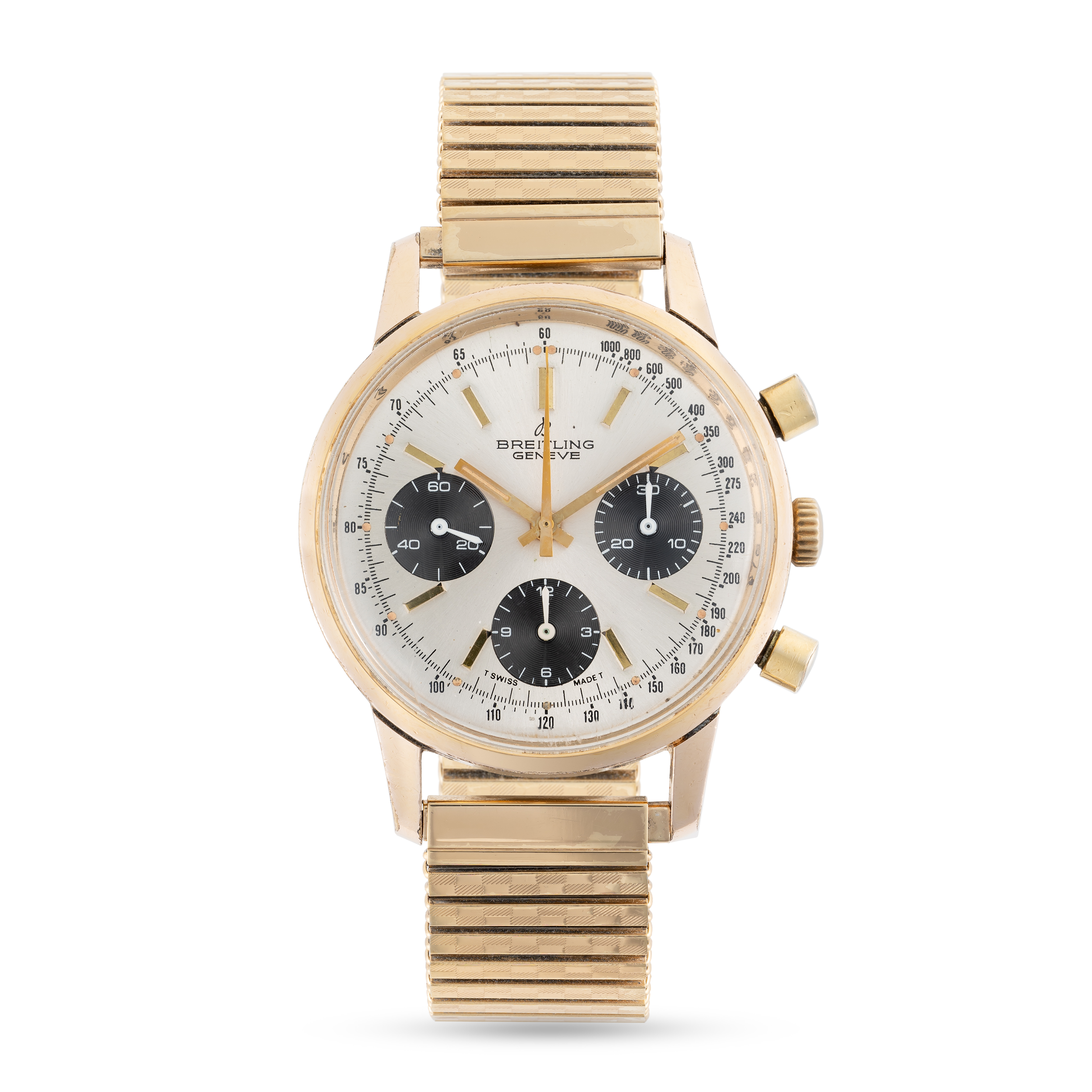 A GENTLEMAN'S GOLD PLATED BREITLING "LONG PLAYING" CHRONOGRAPH WRIST WATCH CIRCA 1966, REF. 815 WITH - Image 2 of 9