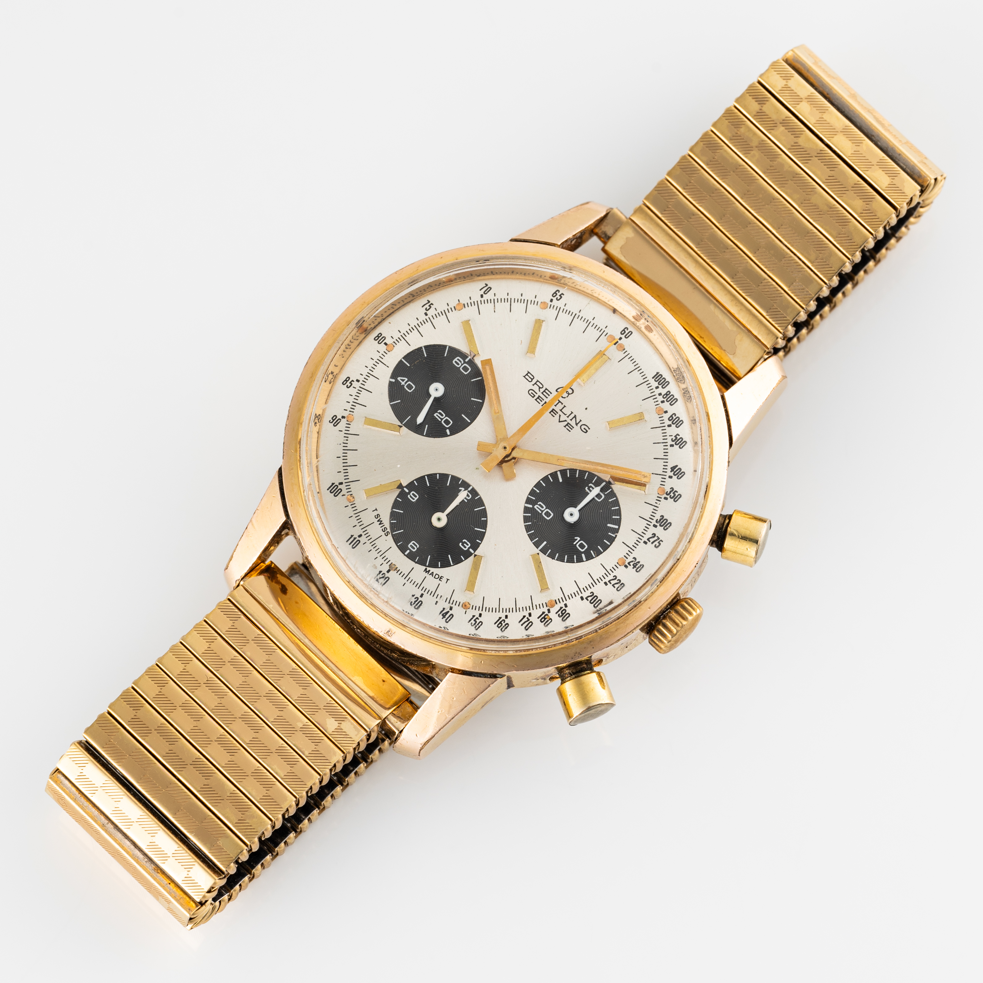 A GENTLEMAN'S GOLD PLATED BREITLING "LONG PLAYING" CHRONOGRAPH WRIST WATCH CIRCA 1966, REF. 815 WITH - Image 3 of 9