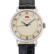 A GENTLEMAN'S SIZE STAINLESS STEEL JAEGER LECOULTRE POWER RESERVE WRIST WATCH CIRCA 1960,