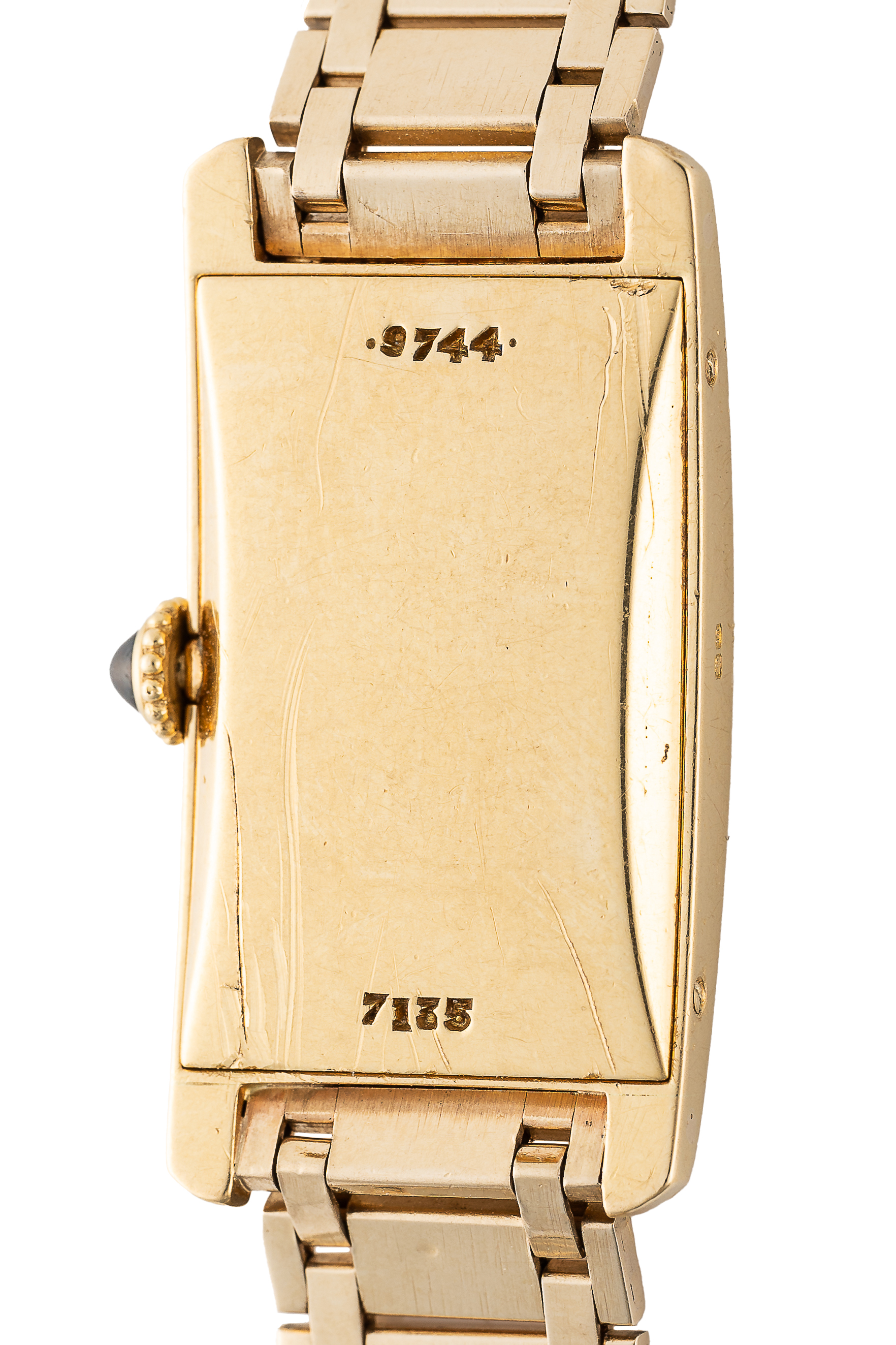 AN EXTREMELY RARE MID SIZE SOLID GOLD CARTIER LONDON TANK CINTREE BRACELET WATCH CIRCA 1964, - Image 6 of 10