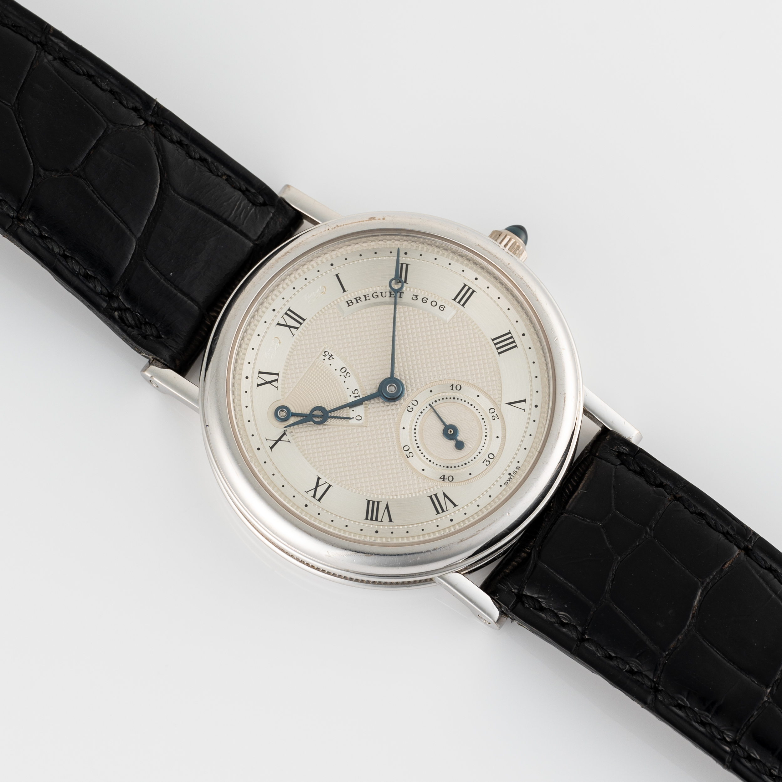 A RARE GENTLEMAN'S SIZE 18K WHITE GOLD BREGUET CLASSIQUE POWER RESERVE WRIST WATCH CIRCA 2000, - Image 3 of 8