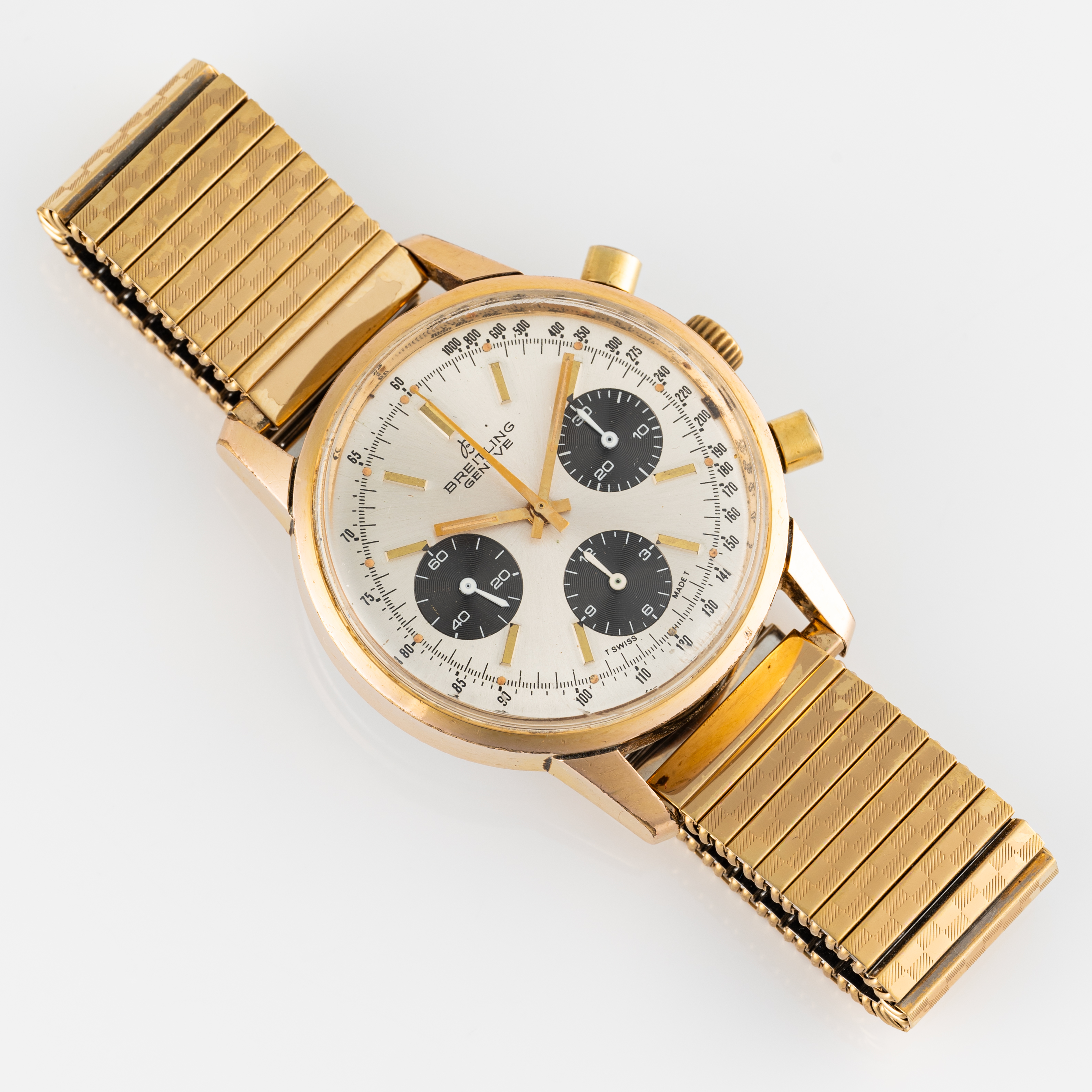 A GENTLEMAN'S GOLD PLATED BREITLING "LONG PLAYING" CHRONOGRAPH WRIST WATCH CIRCA 1966, REF. 815 WITH - Image 4 of 9