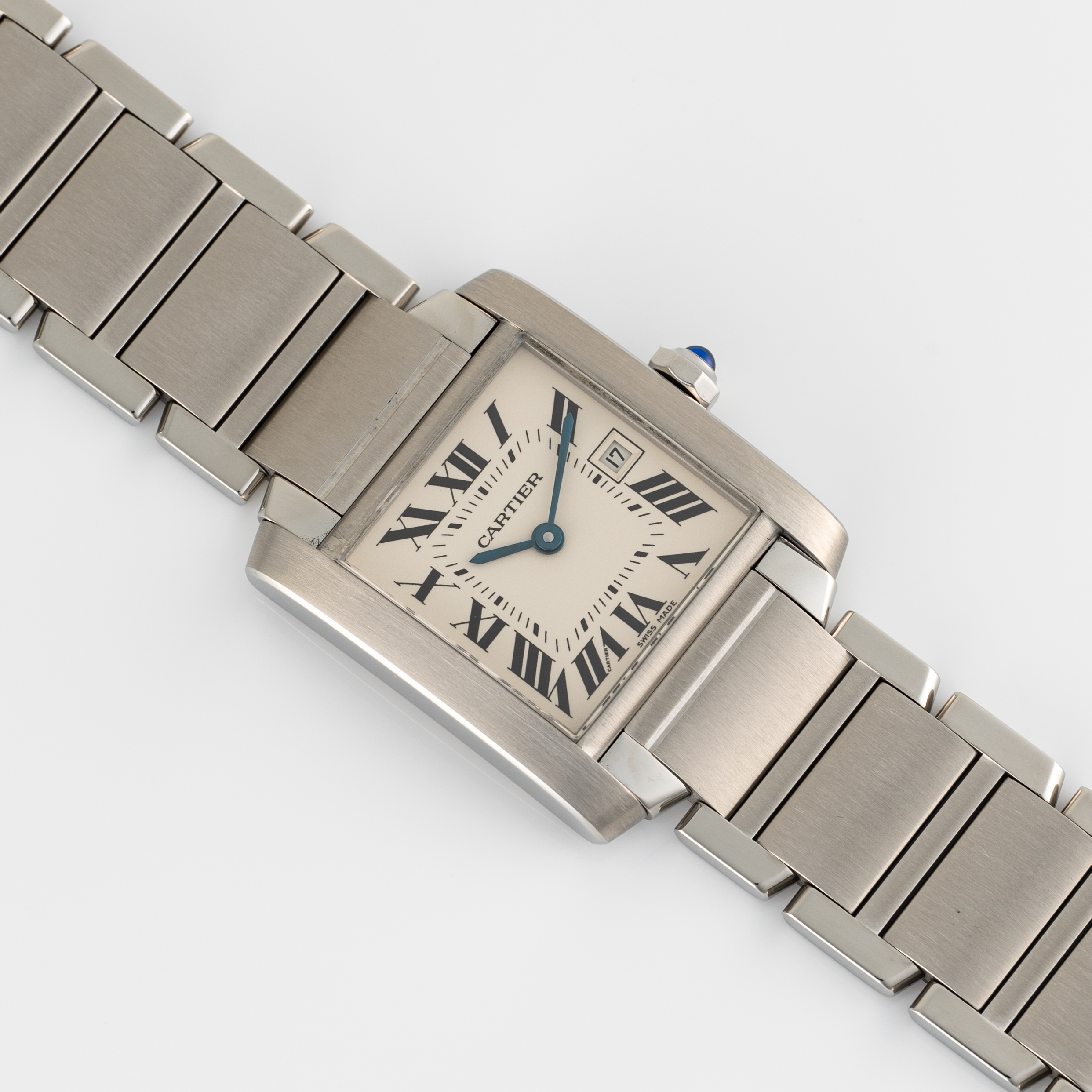 A GENTLEMAN'S SIZE STAINLESS STEEL CARTIER TANK FRANCAISE AUTOMATIC BRACELET WATCH DATED 2024, - Image 4 of 9