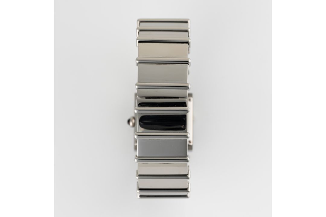 A LADY'S STAINLESS STEEL & DIAMOND CHANEL MATELASSE BRACELET WATCH CIRCA 2000s Movement: Quartz. - Image 7 of 8