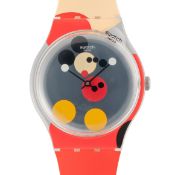 A GENTLEMAN'S SIZE DAMIEN HIRST 'MIRROR SPOT MICKEY' SWATCH WATCH CIRCA 2018, LIMITED EDITION OF
