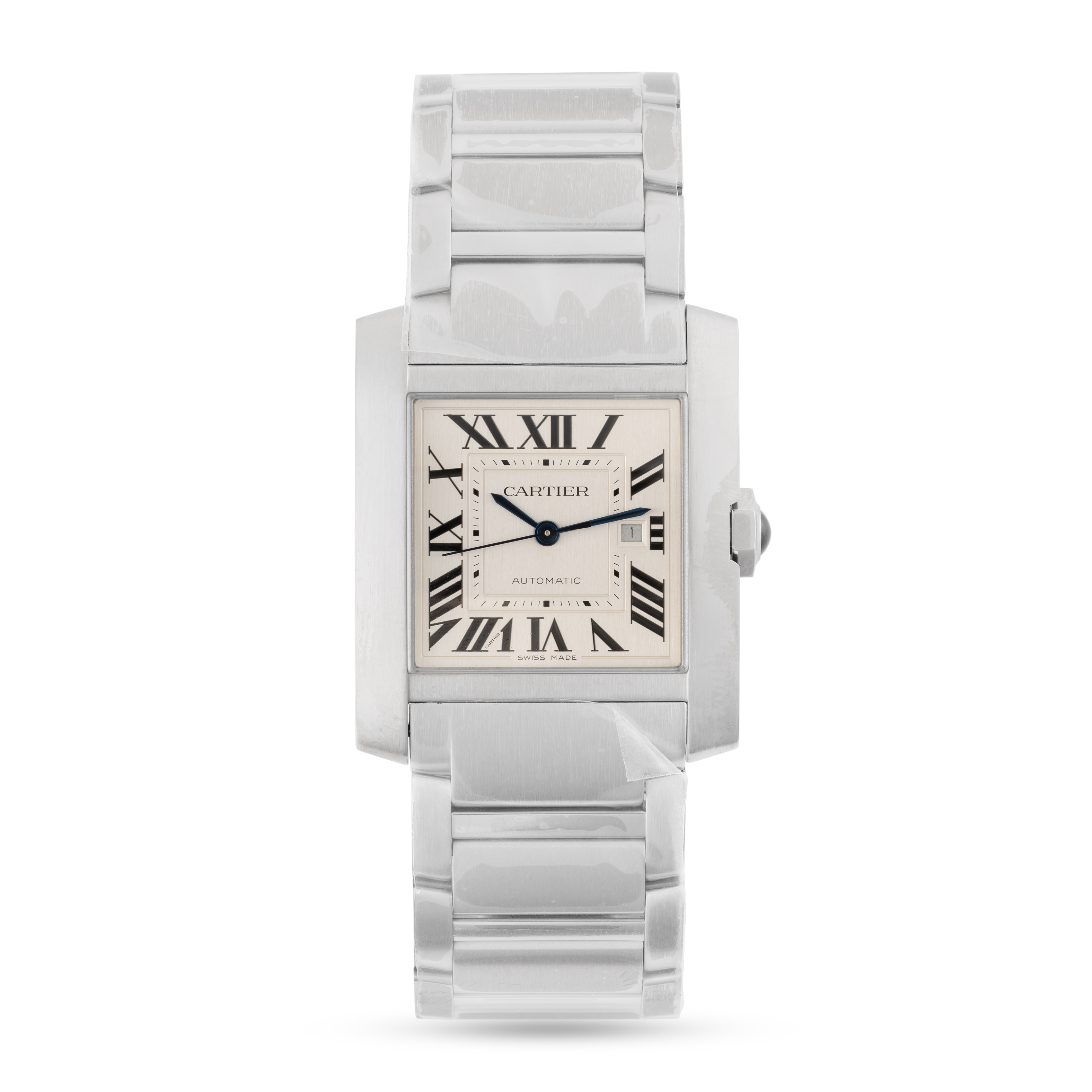 A GENTLEMAN'S SIZE STAINLESS STEEL CARTIER TANK FRANCAISE AUTOMATIC BRACELET WATCH DATED 2024, - Image 2 of 9