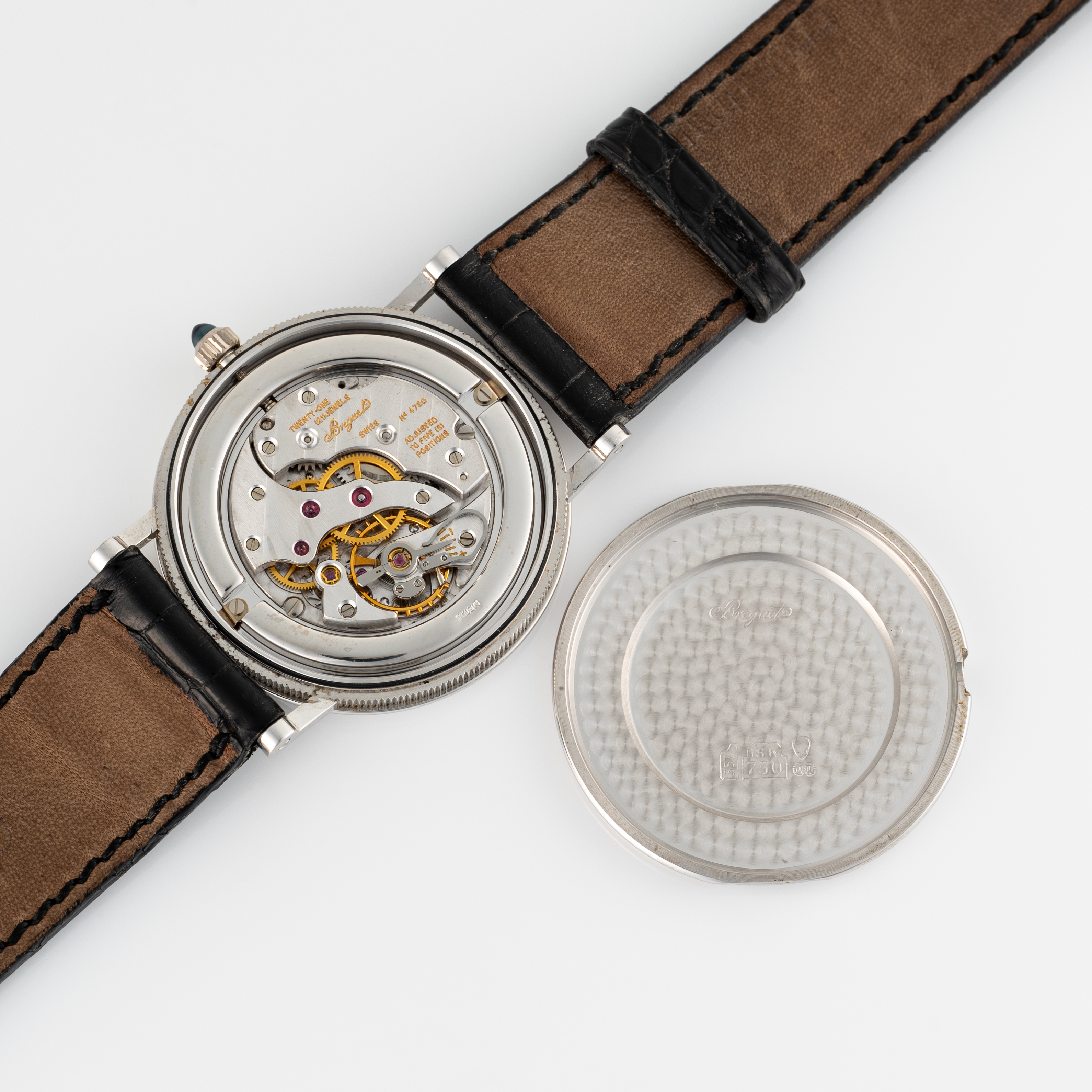 A RARE GENTLEMAN'S SIZE 18K WHITE GOLD BREGUET CLASSIQUE POWER RESERVE WRIST WATCH CIRCA 2000, - Image 8 of 8