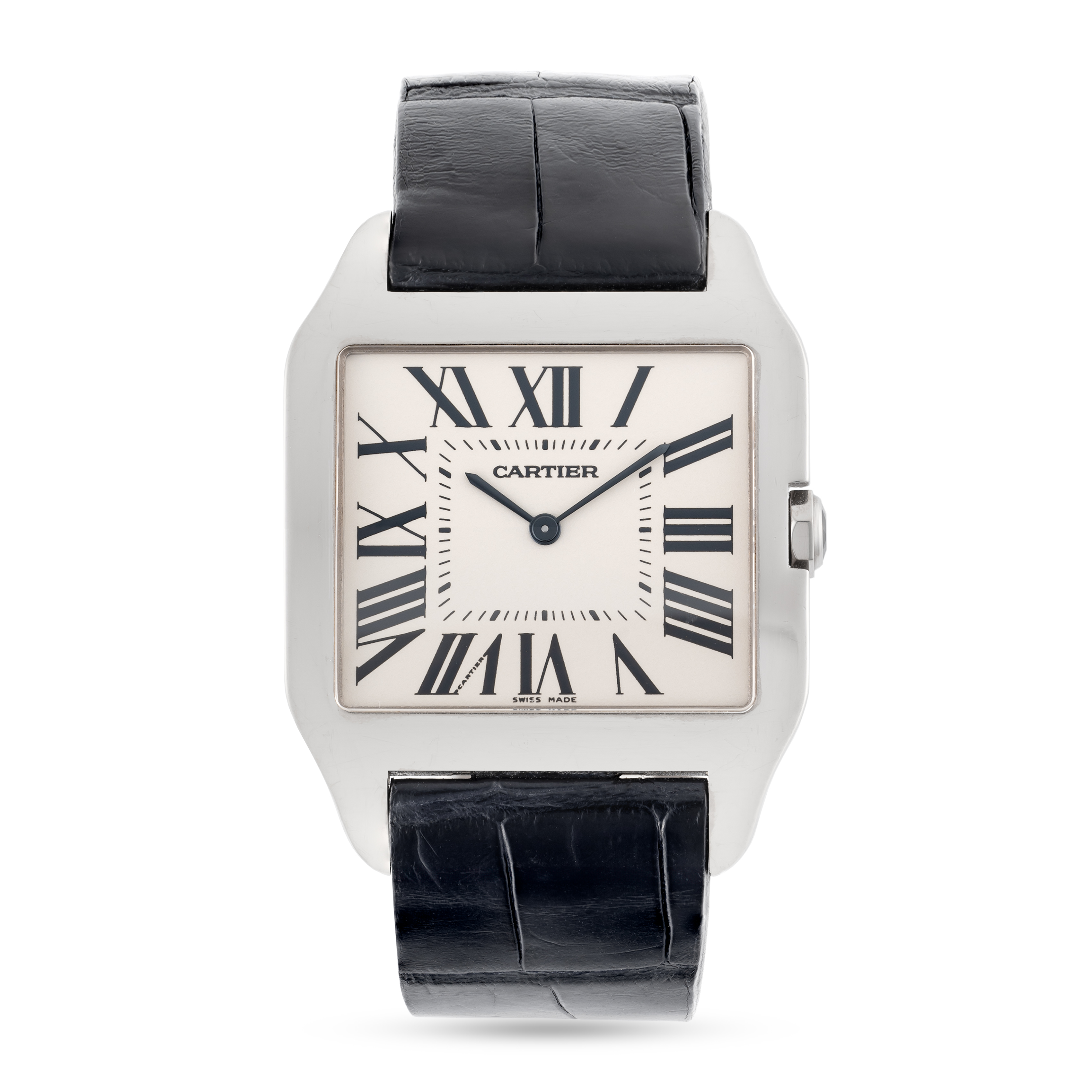 A GENTLEMAN'S SIZE 18K WHITE GOLD CARTIER SANTOS DUMONT WRIST WATCH CIRCA 2000s, REF. 2651 Movement: - Image 2 of 8