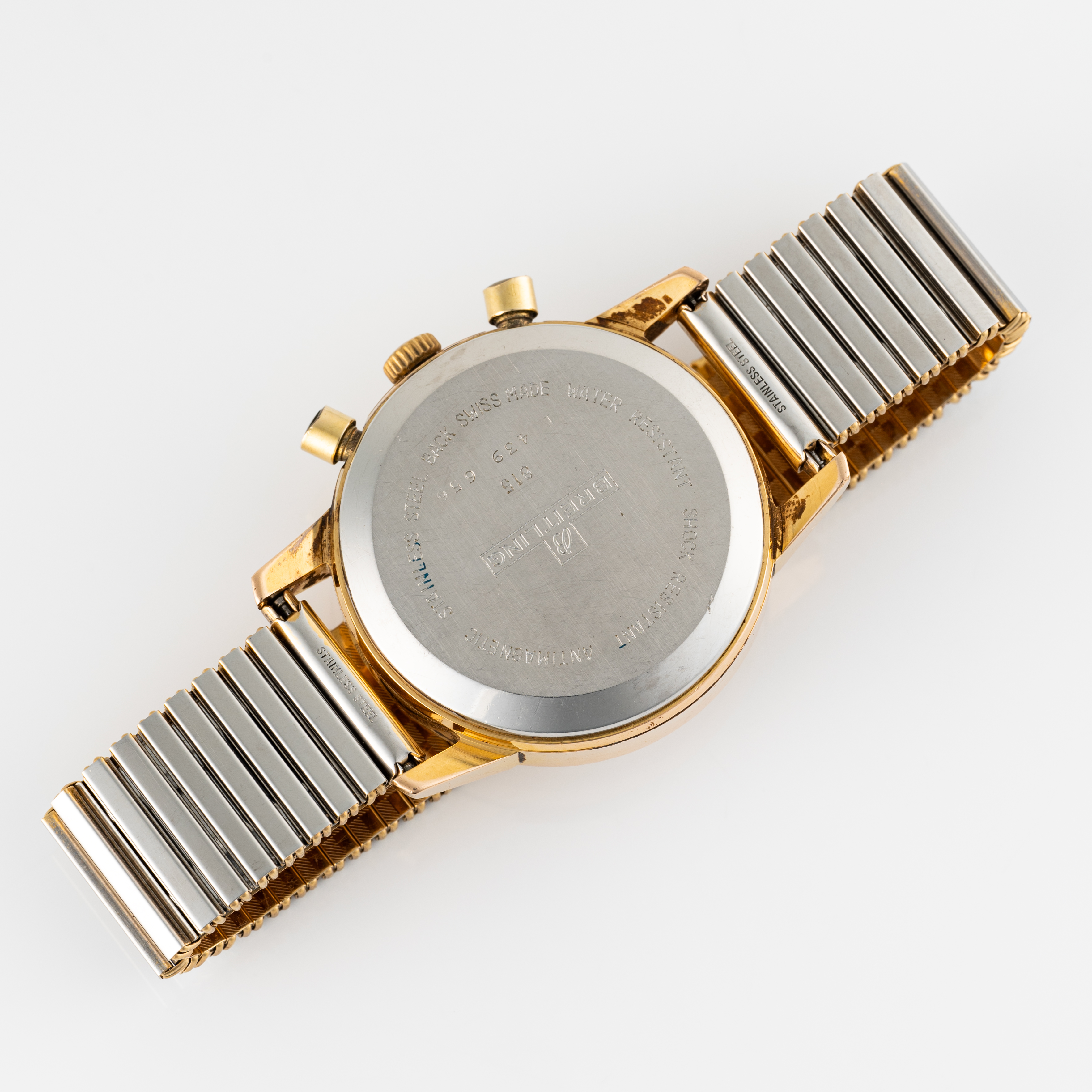 A GENTLEMAN'S GOLD PLATED BREITLING "LONG PLAYING" CHRONOGRAPH WRIST WATCH CIRCA 1966, REF. 815 WITH - Image 8 of 9