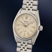 A RARE GENTLEMAN'S STAINLESS STEEL ROLEX OYSTER PRECISION BRACELET WATCH CIRCA 1956, REF. 6422 NON-