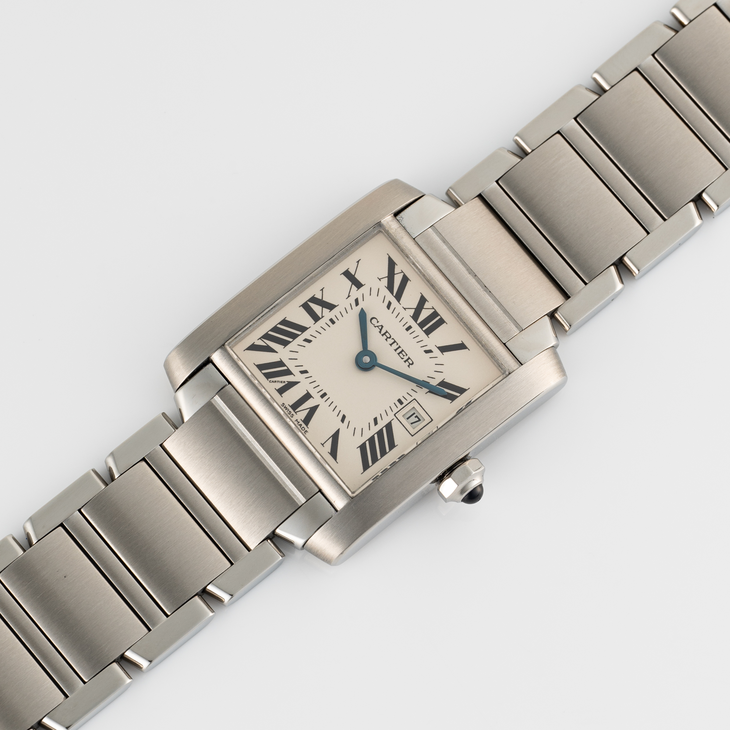 A GENTLEMAN'S SIZE STAINLESS STEEL CARTIER TANK FRANCAISE AUTOMATIC BRACELET WATCH DATED 2024, - Image 3 of 9