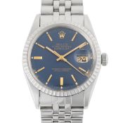 A GENTLEMAN'S SIZE STAINLESS STEEL ROLEX OYSTER PERPETUAL DATEJUST BRACELET WATCH DATED 1985, REF.
