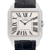A GENTLEMAN'S SIZE 18K WHITE GOLD CARTIER SANTOS DUMONT WRIST WATCH CIRCA 2000s, REF. 2651 Movement: