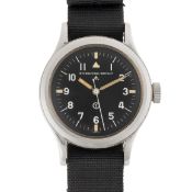 A GENTLEMAN'S STAINLESS STEEL BRITISH MILITARY IWC MARK 11 RAF PILOTS WRIST WATCH DATED 1952,